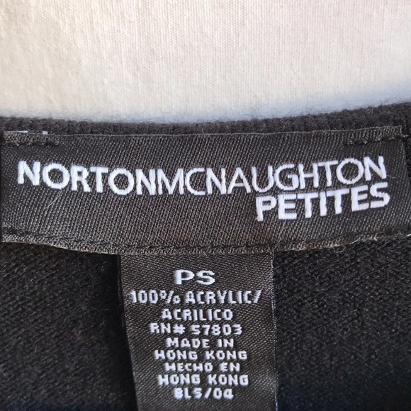 Norton McNaughton Petites black acrylic fur-trimmed sweater, size PS - Picture 6 of 7